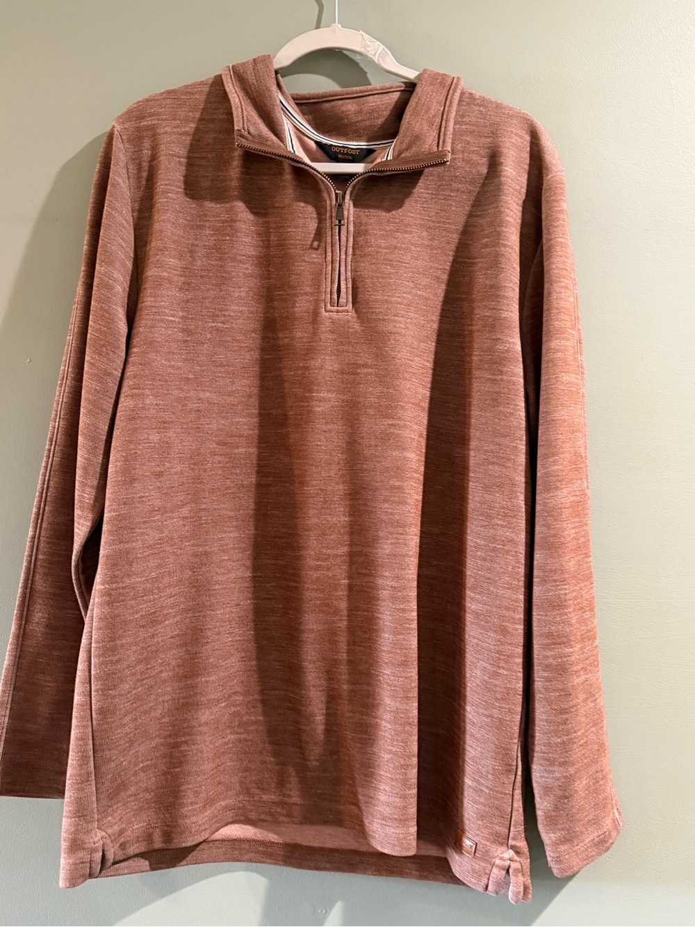 Men's Lightweight Quarter-Zip Shirt Jacket - Rust